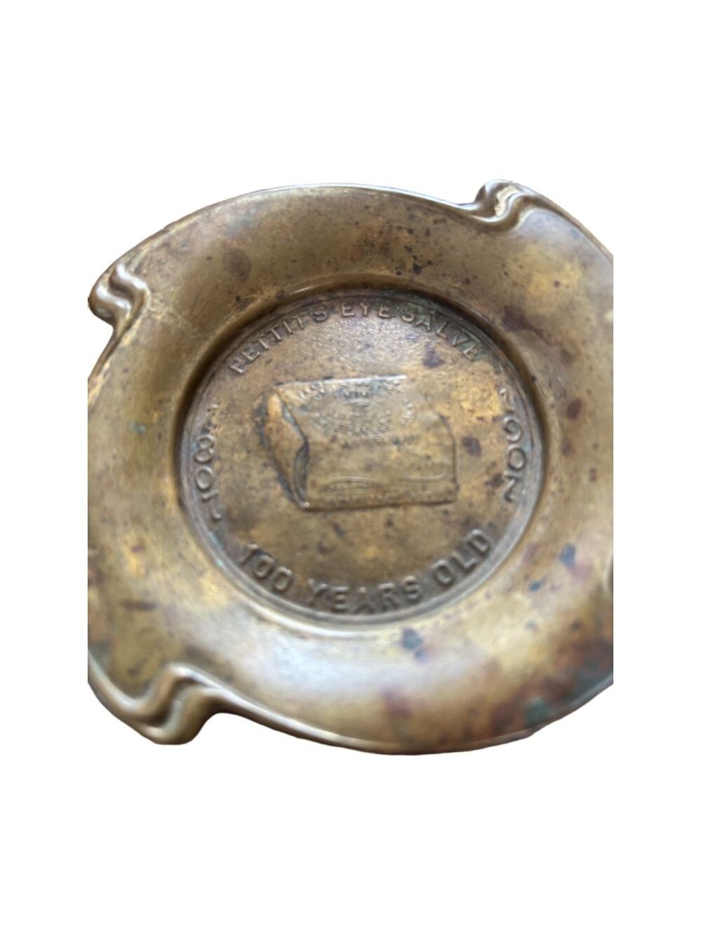Antique Gold Metal Eye Salve Container One Size